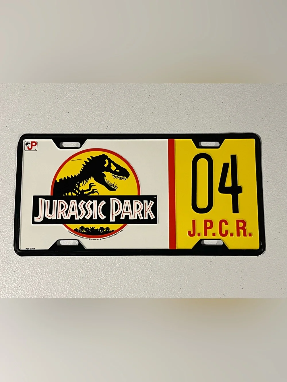 1992 Jurassic Park Universal Studios License Plate 04 J.P.C.R.